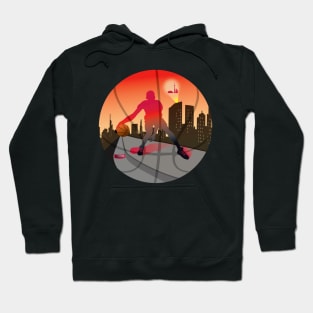 Basketball Street Baller Red and Black Colors Hoodie